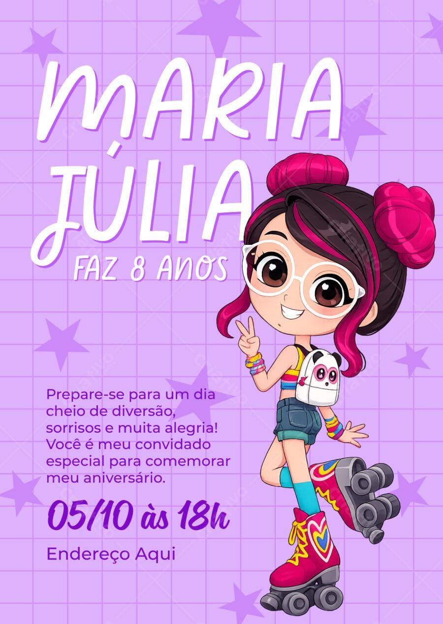 Convite de aniversário Luluca editável