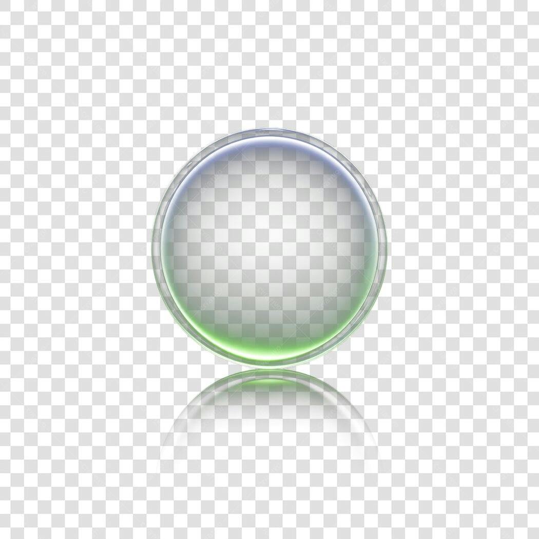Elemento 3D Círculo Vidro Transparente Brilho PNG Fundo Transparente