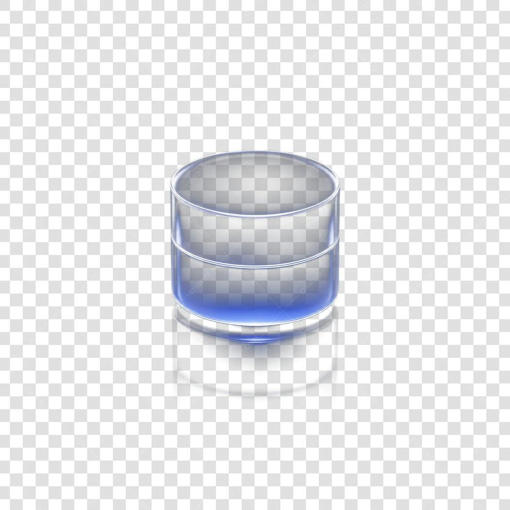 Elemento 3D Copo Água Transparente Azul PNG Fundo Transparente