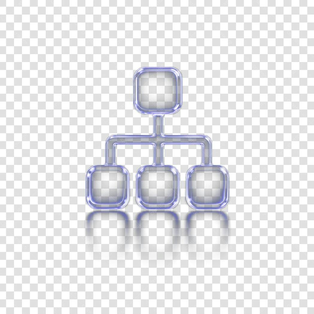 Elemento 3D Organograma Roxo Transparente PNG Fundo Transparente