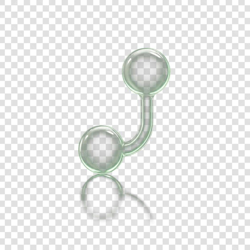 Elemento 3D Piercing Umbigo Transparente PNG Fundo Transparente