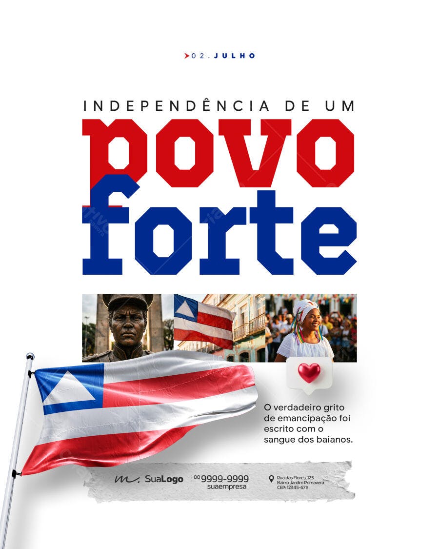 Post Instagram Independência da Bahia 2 de Julho PSD Editável