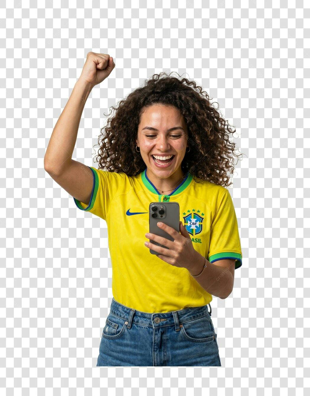 Torcedora comemorando