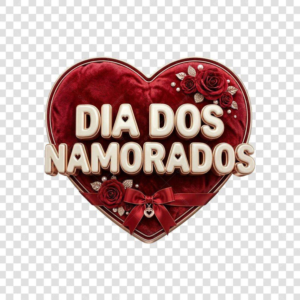 Elemento 3D Dia dos Namorados 12 Junho PNG Fundo Transparente