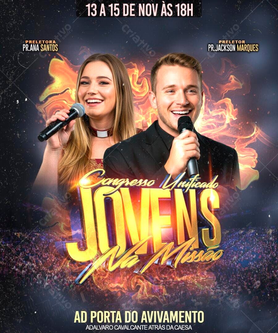 Flyer Congresso Jovens na Missão Novembro PSD Editável