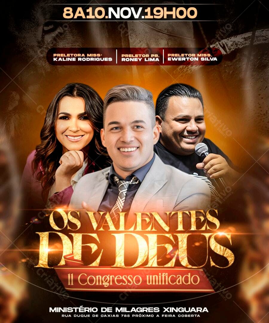 Flyer Congresso Unificado Igreja Evangélica PSD Editável