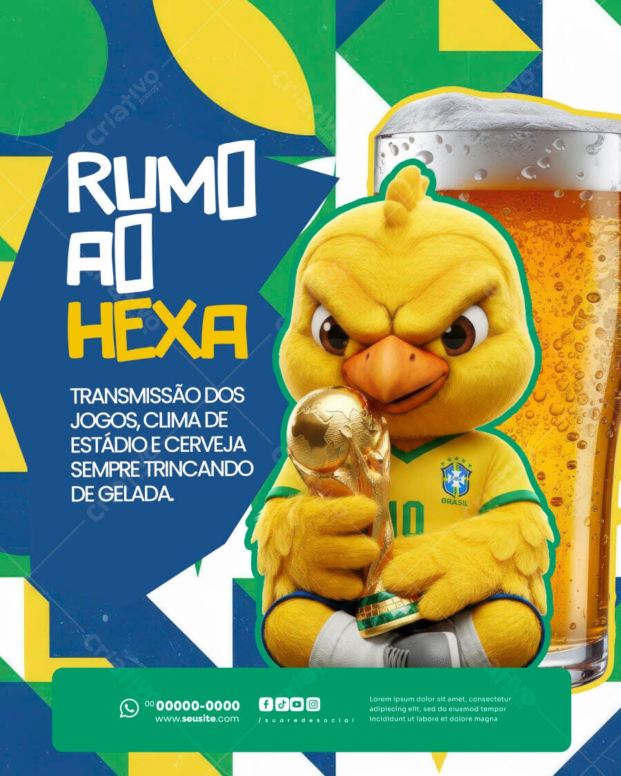 Flyer Copa do Mundo Futebol Transmissão PSD Editável