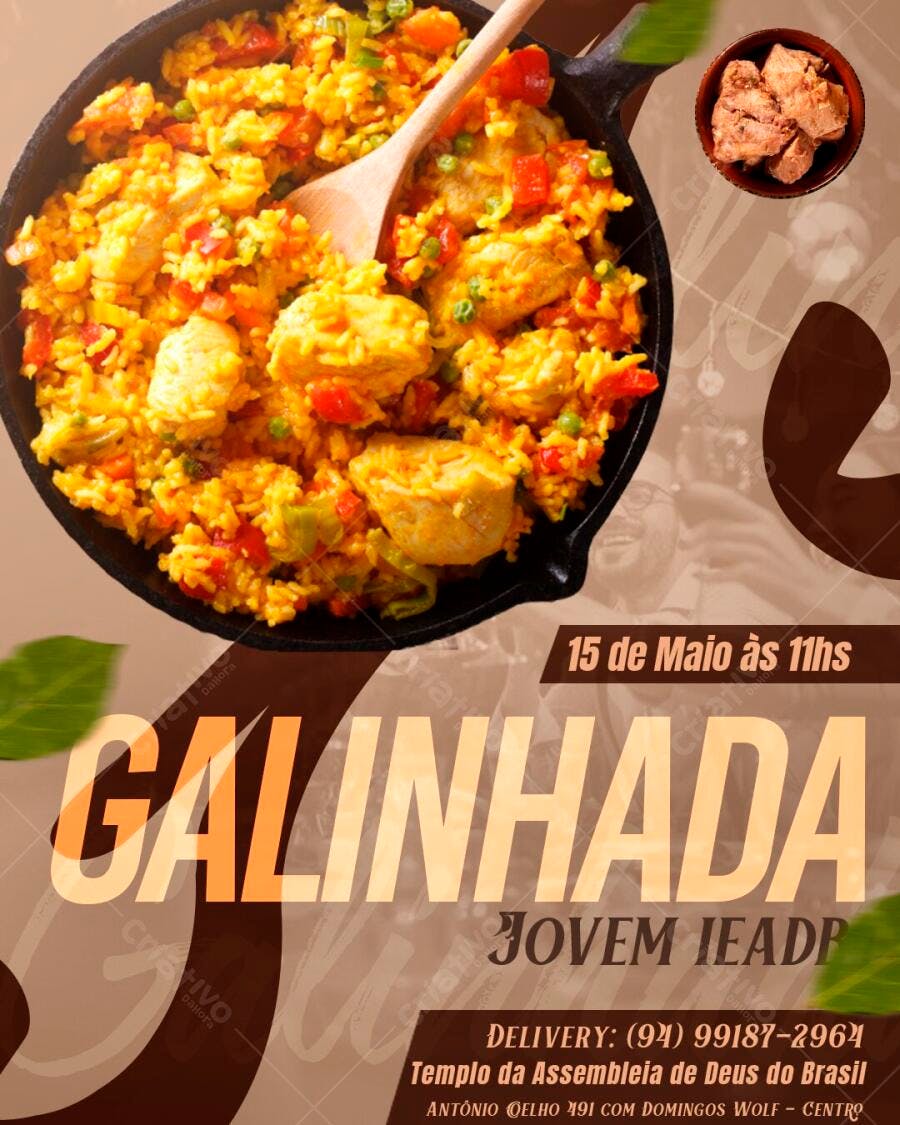 Flyer Galinhada Evento Igreja PSD Editável
