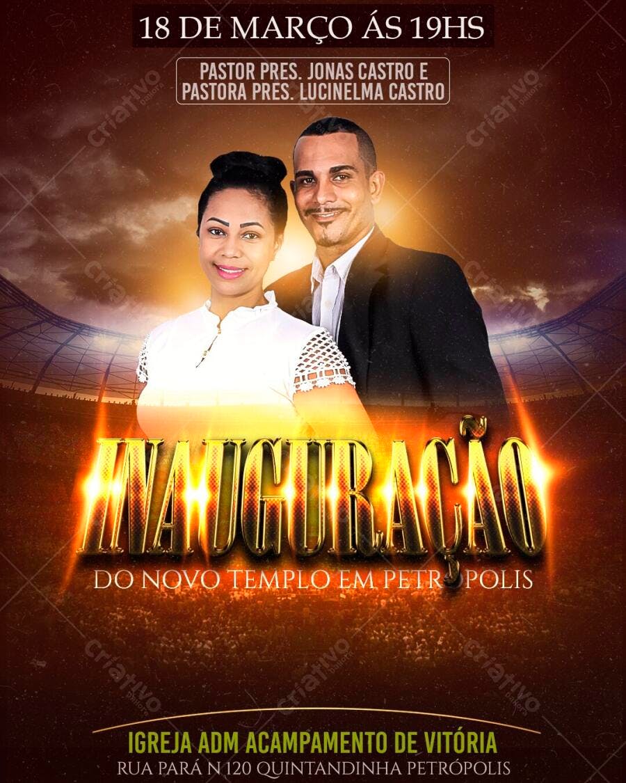 Flyer Inauguração Igreja Evangélica PSD Editável