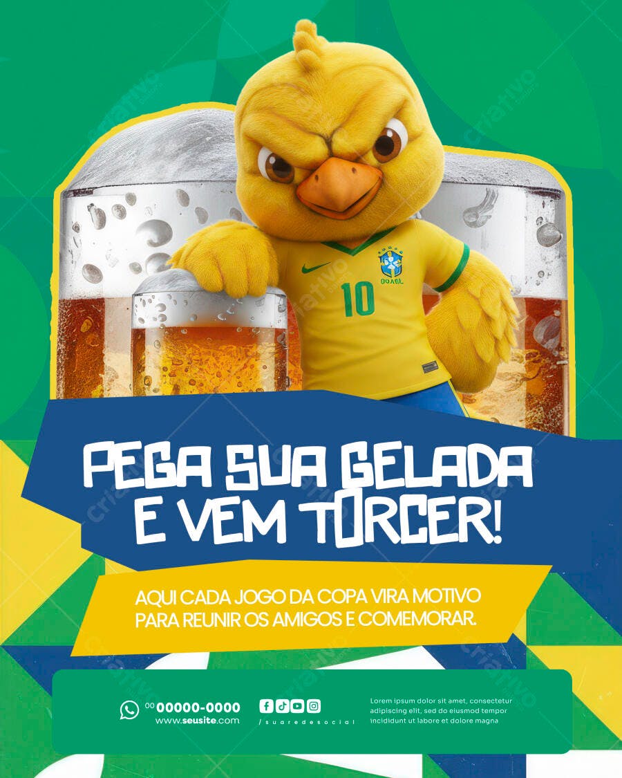 Post Copa do Mundo Cerveja Bar PSD Editável