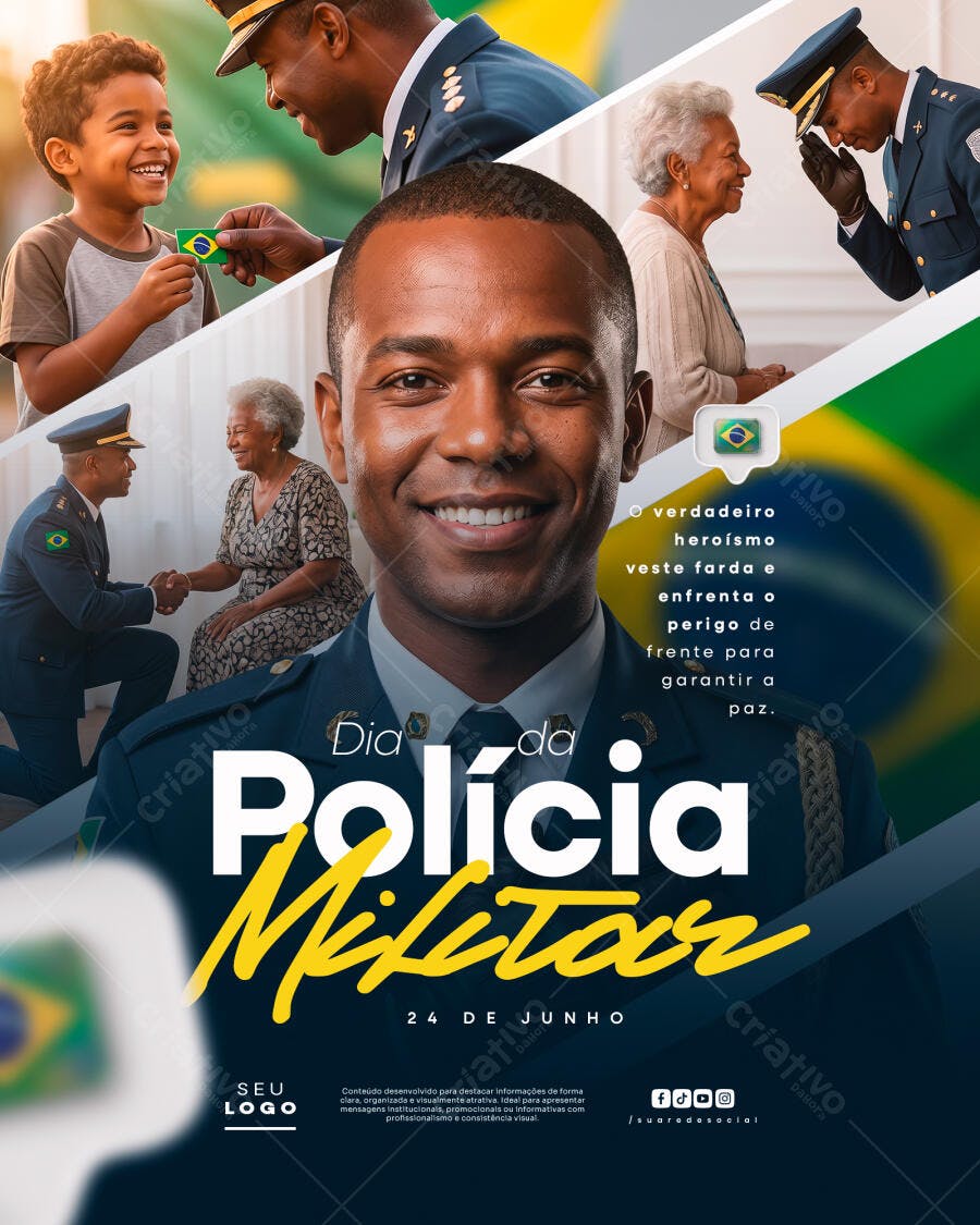 Post Dia da Polícia Militar 24 de Junho PSD Editável