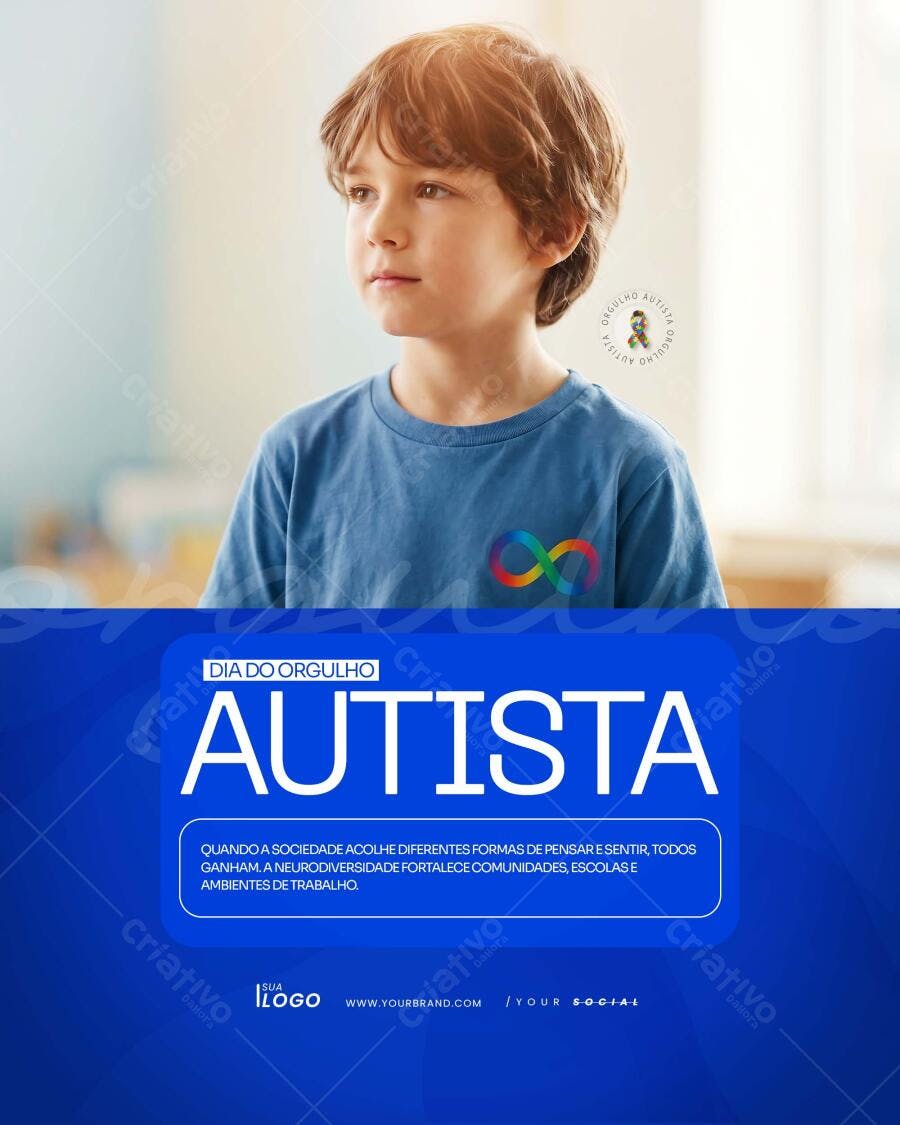 Post Instagram Dia do Orgulho Autista PSD Editável