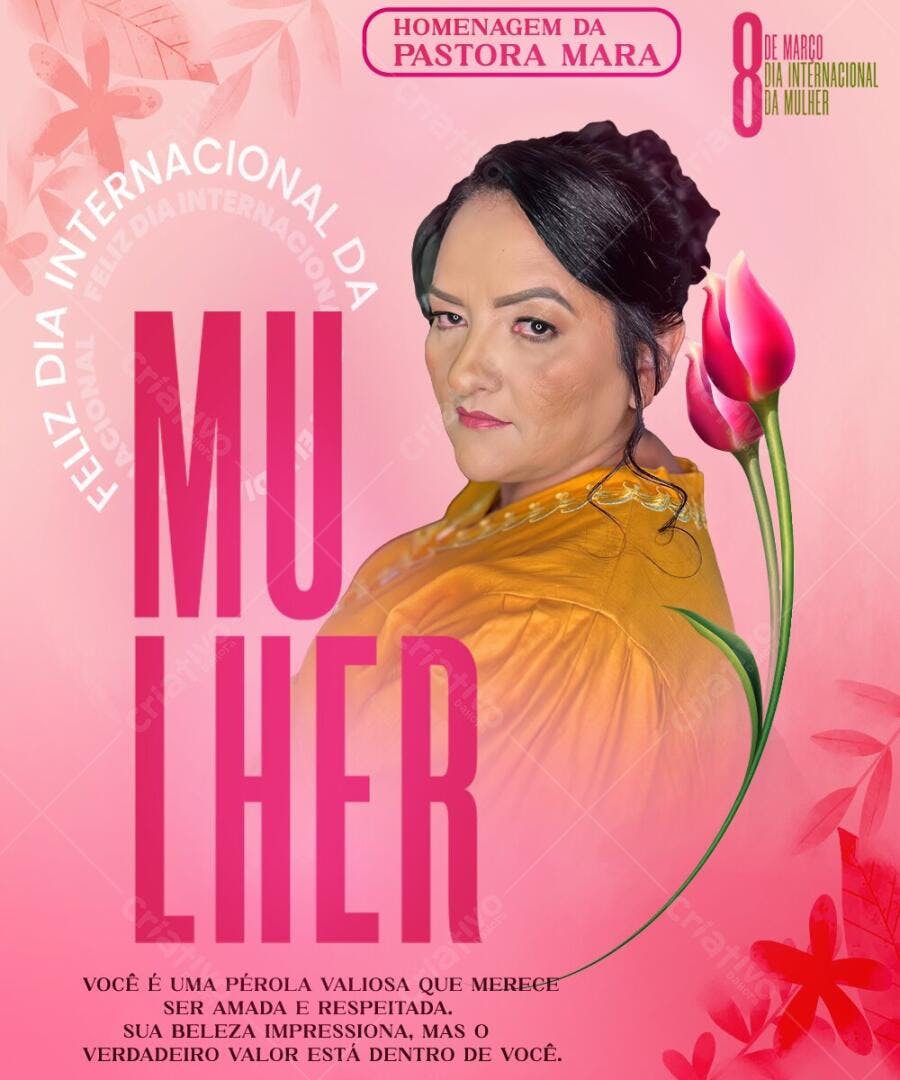 Post Instagram Dia Internacional da Mulher 8 de Março PSD Editável