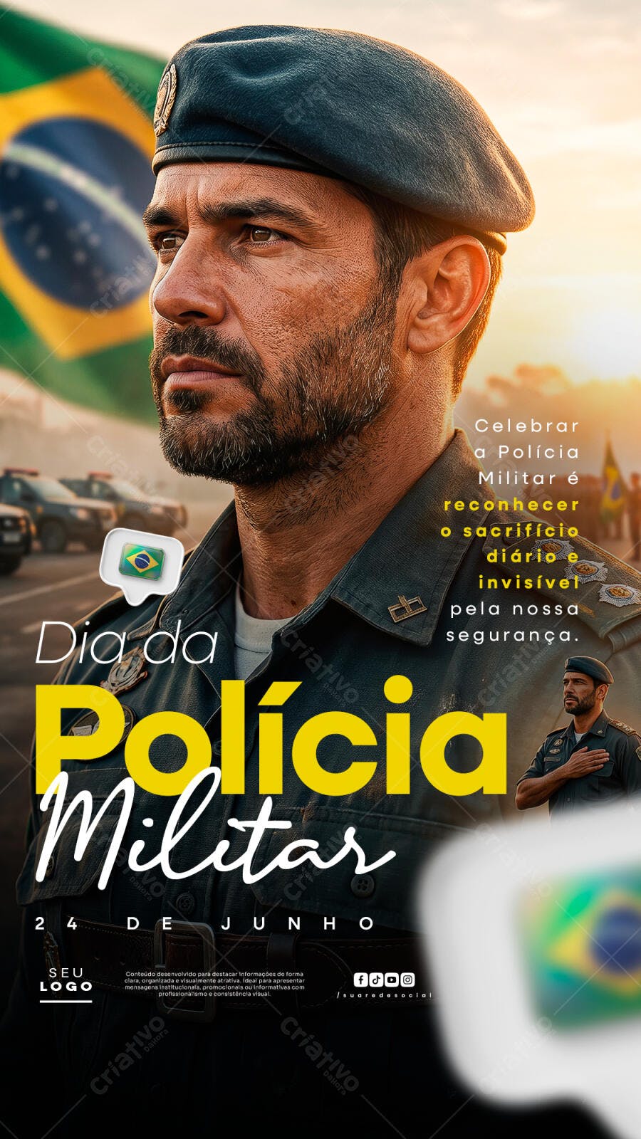 Story Dia da Polícia Militar 24 de Junho PSD Editável