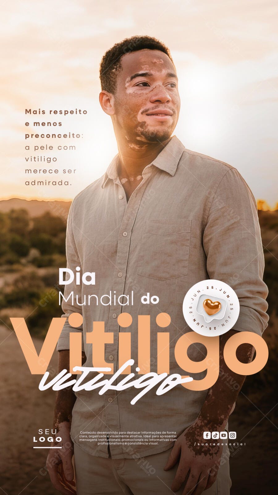 Story Instagram Dia Mundial do Vitiligo PSD Editável