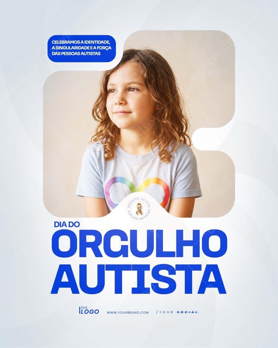 Post Instagram Dia do Orgulho Autista PSD Editável