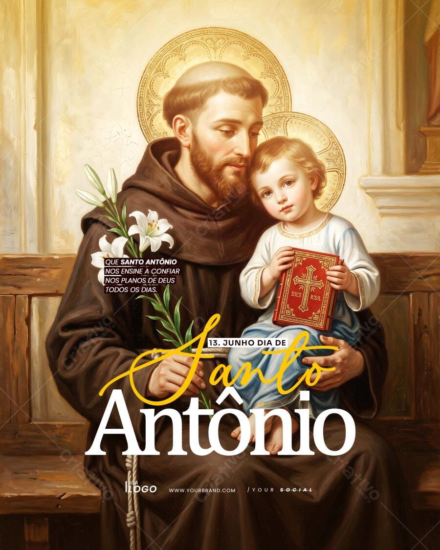 DIA DE SANTO ANTÔNIO ARTE SOCIAL MEDIA PSD EDITÁVEL