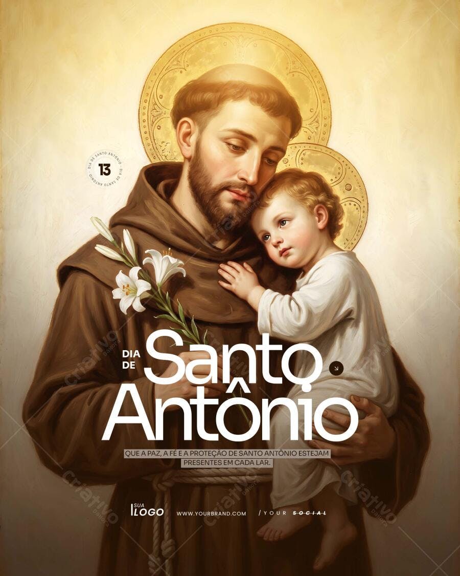 DIA DE SANTO ANTÔNIO ARTE SOCIAL MEDIA PSD EDITÁVEL