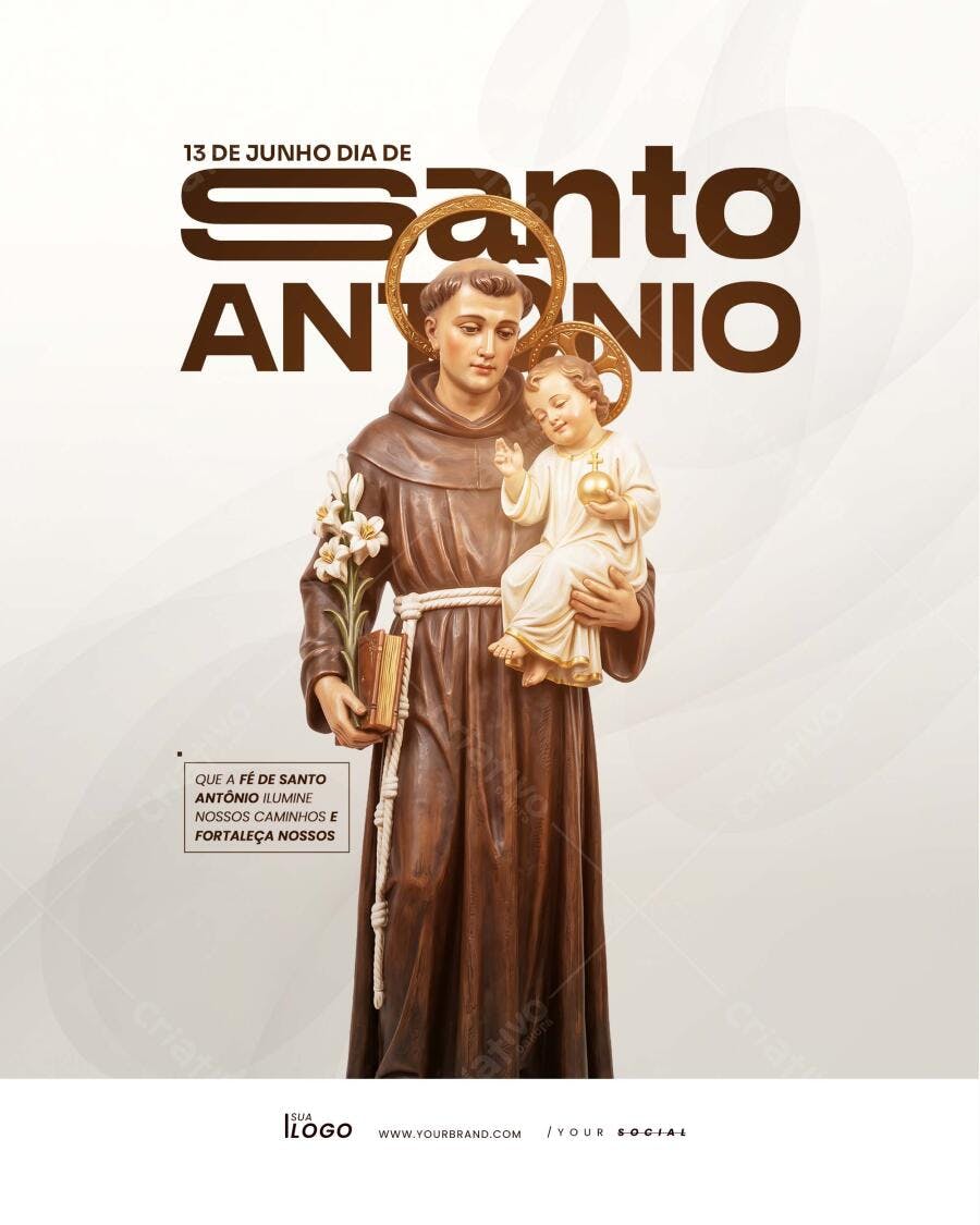 DIA DE SANTO ANTÔNIO ARTE SOCIAL MEDIA PSD EDITÁVEL
