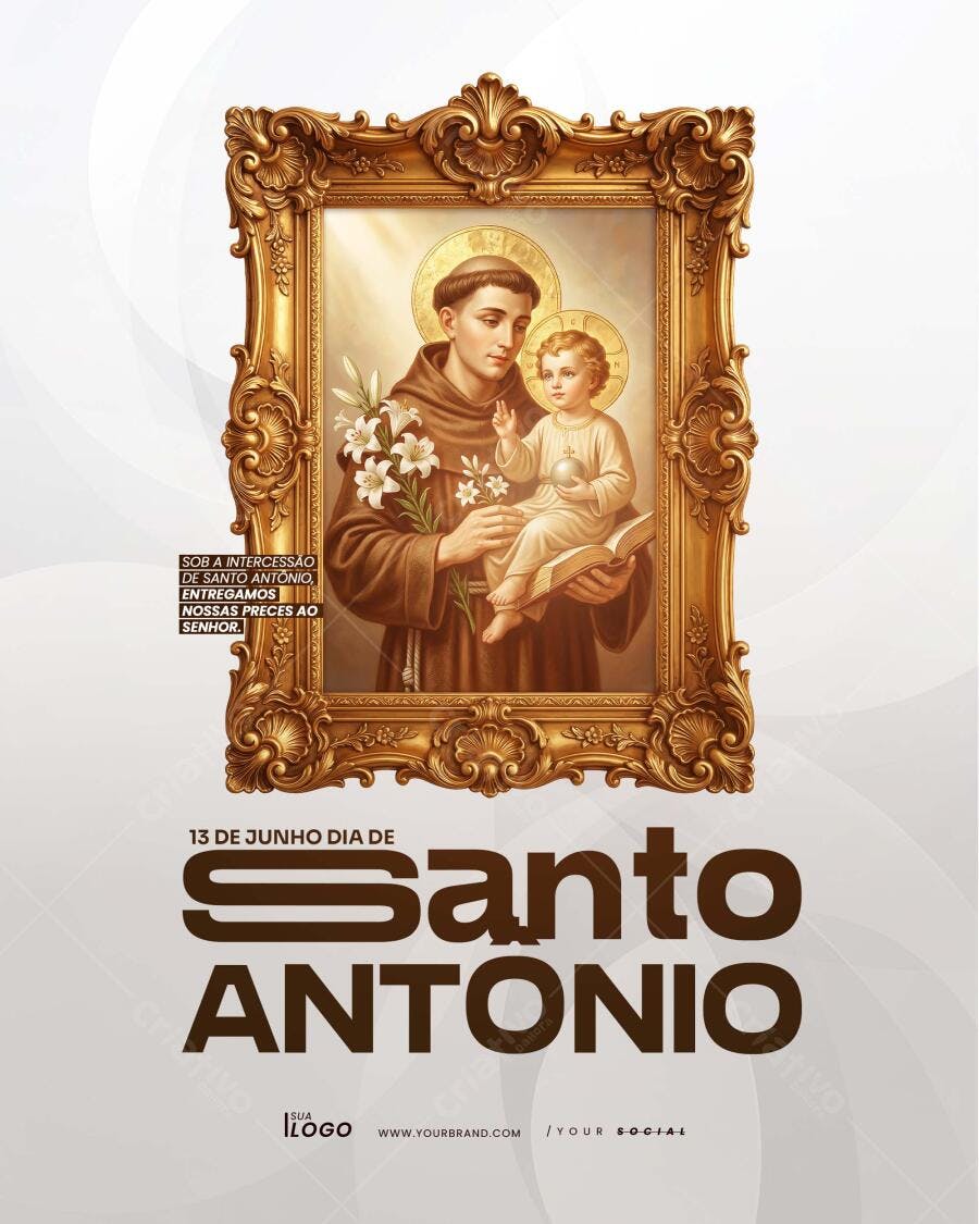 DIA DE SANTO ANTÔNIO ARTE SOCIAL MEDIA PSD EDITÁVEL