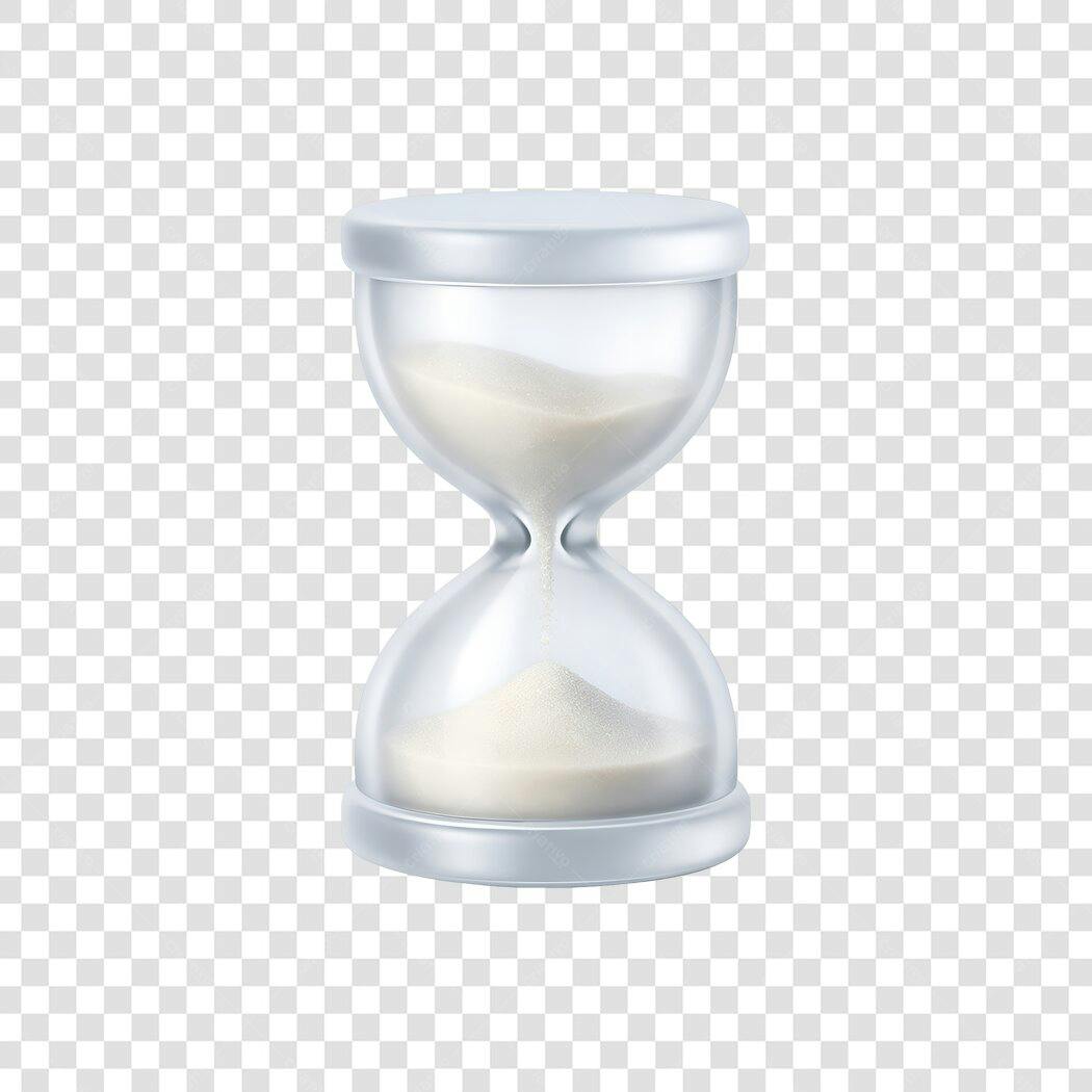 Elemento 3D Ampulheta Tempo Cronômetro PNG Fundo Transparente