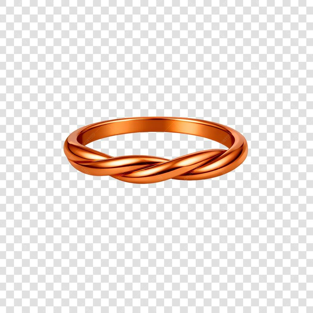 Elemento 3D Anel Dourado Trançado Joia PNG Fundo Transparente