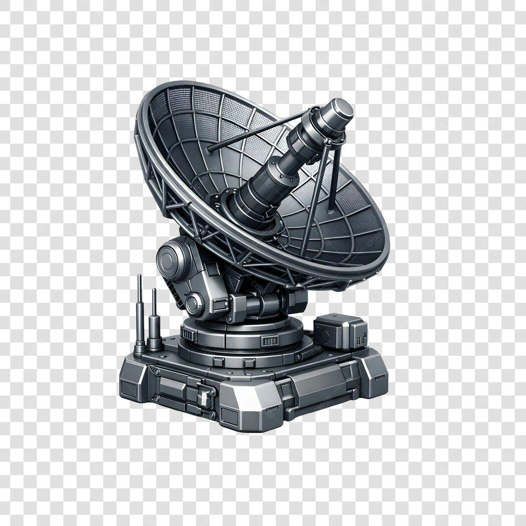 Elemento 3D Antena Parabólica Satélite PNG Fundo Transparente