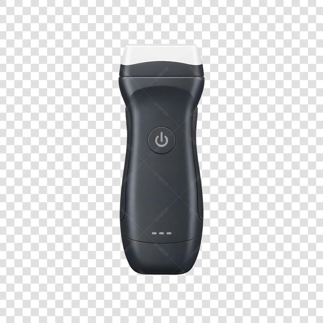 Elemento 3D Aparelho Depilador Elétrico Preto PNG Fundo Transparente