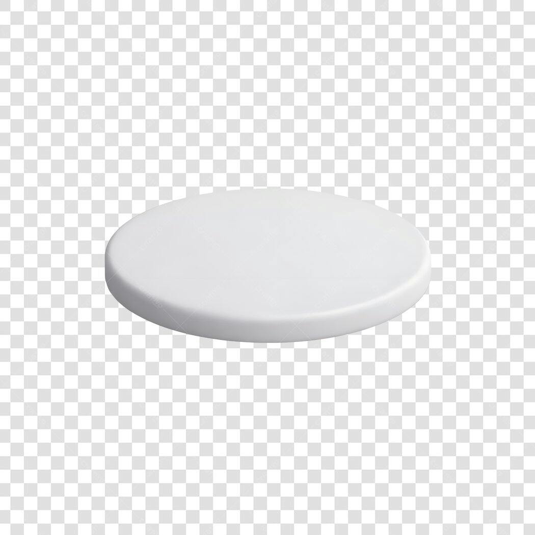 Elemento 3D Base Redonda Branca para Produto PNG Fundo Transparente