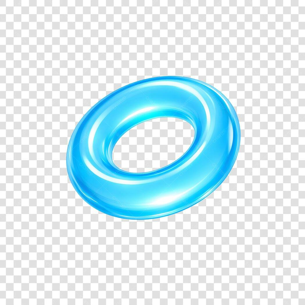 Elemento 3D Boia Inflável Azul Verão PNG Fundo Transparente