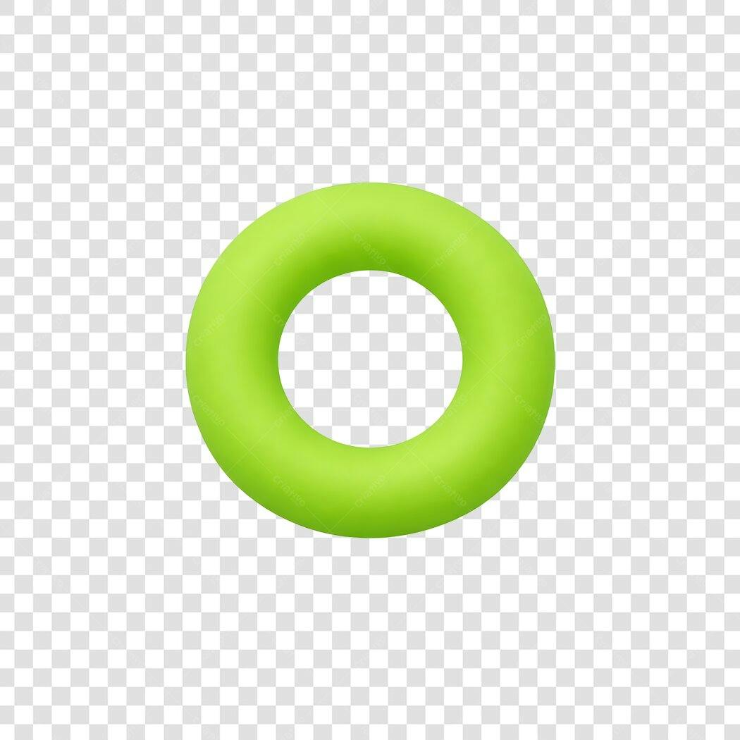Elemento 3D Boia Verde Redonda Fundo Transparente PNG