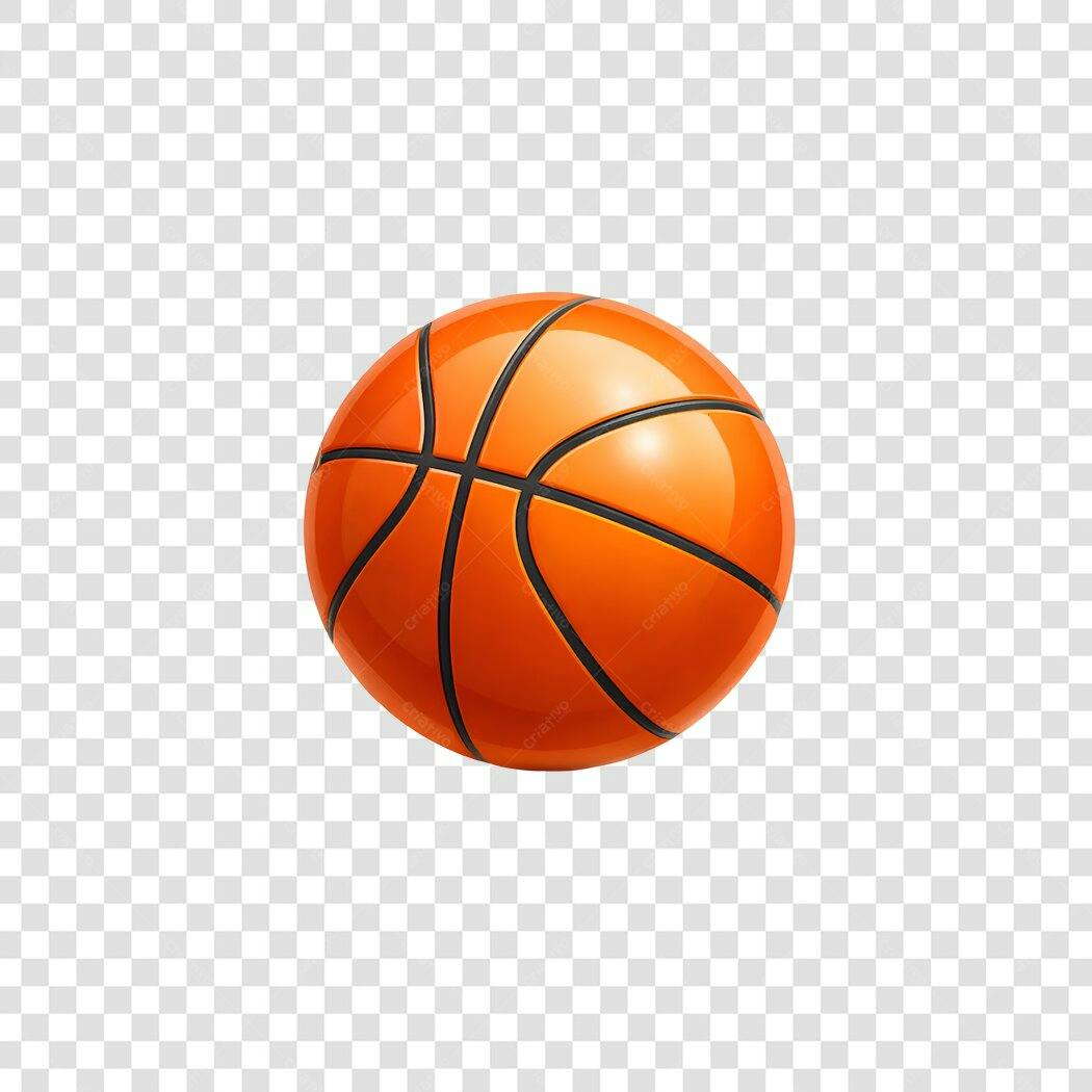 Elemento 3D Bola de Basquete Esporte PNG Fundo Transparente