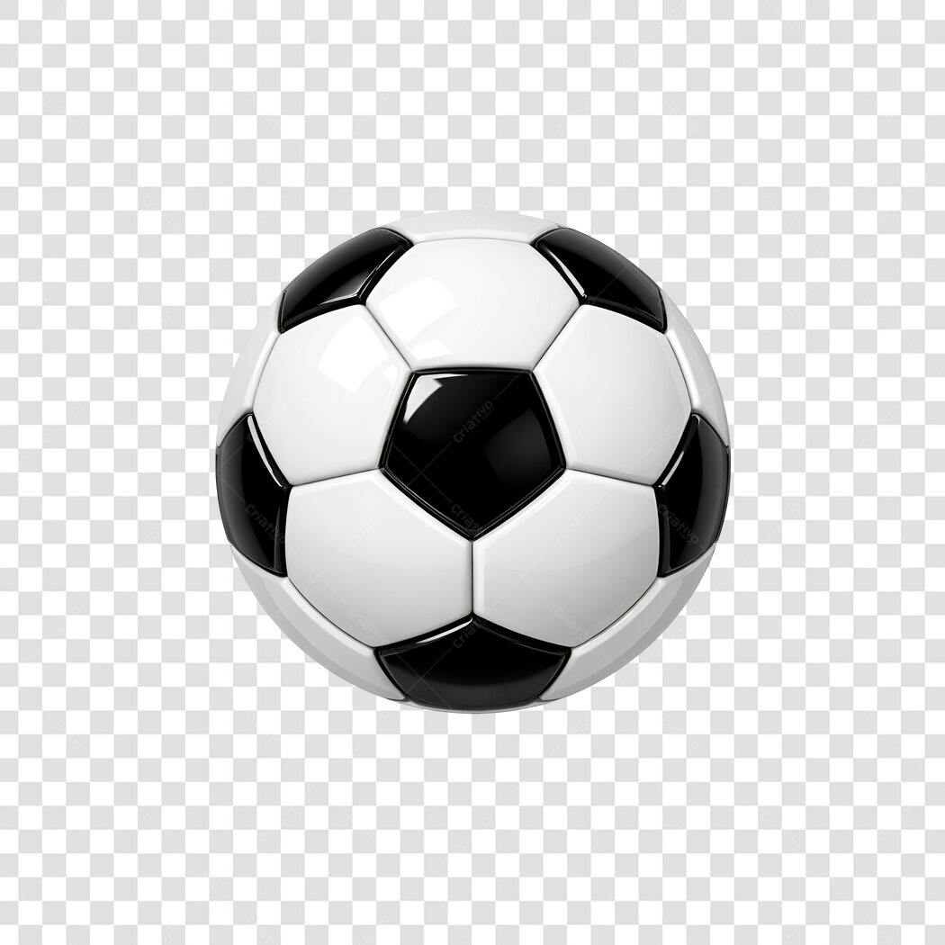Elemento 3D Bola de Futebol Esporte PNG Fundo Transparente