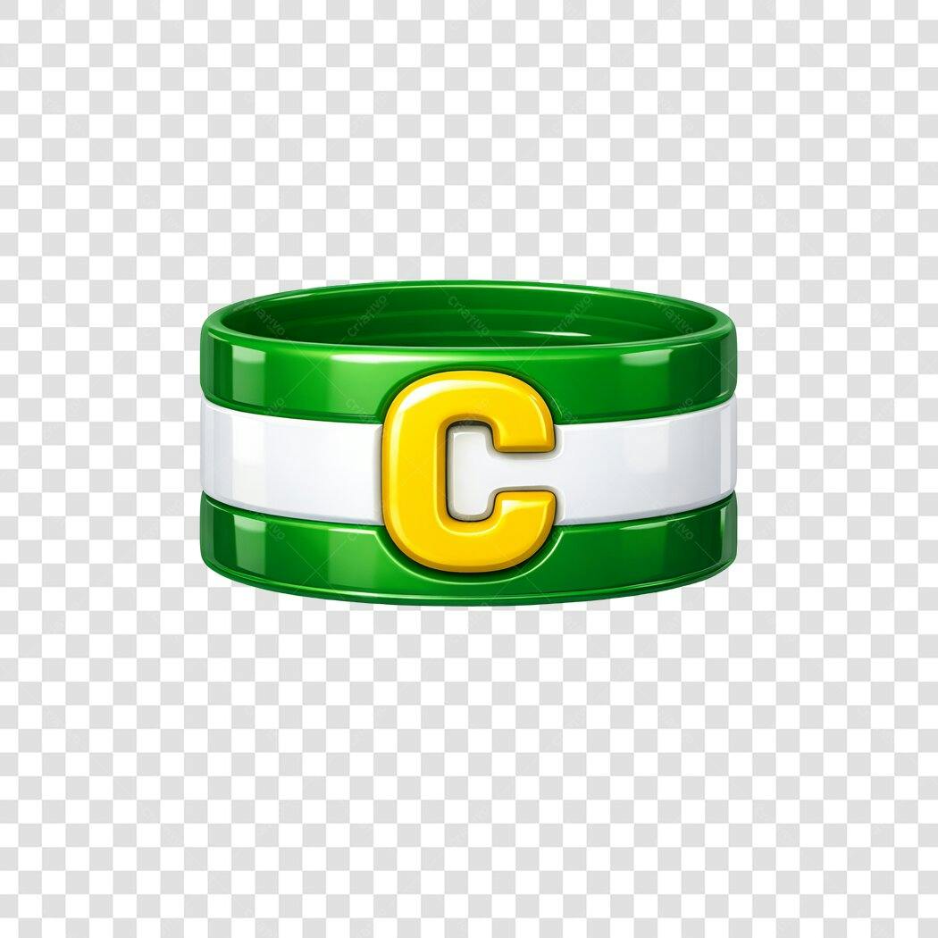 Elemento 3D Braçadeira Capitão Futebol PNG Fundo Transparente