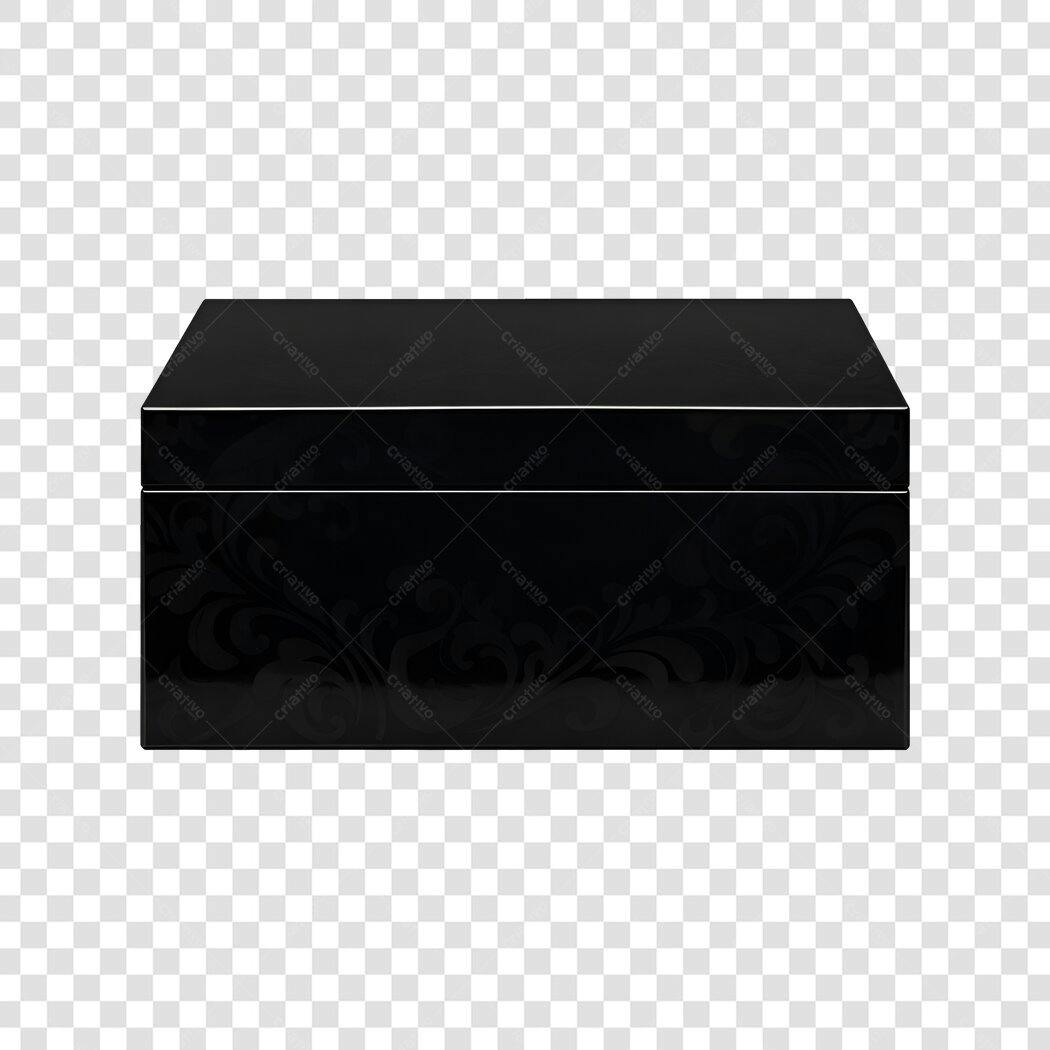 Elemento 3D Caixa Preta Presente Luxo PNG Fundo Transparente