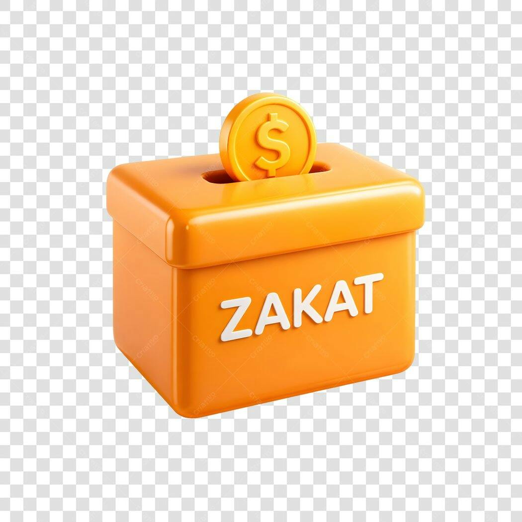 Elemento 3D Caixa Zakat Moeda Dólar PNG Fundo Transparente