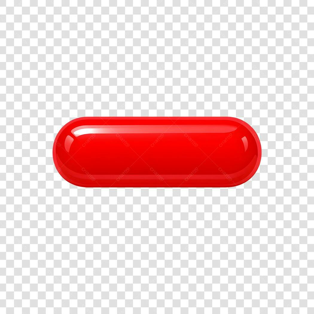 Elemento 3D Cápsula Vermelha Brilhante PNG Fundo Transparente