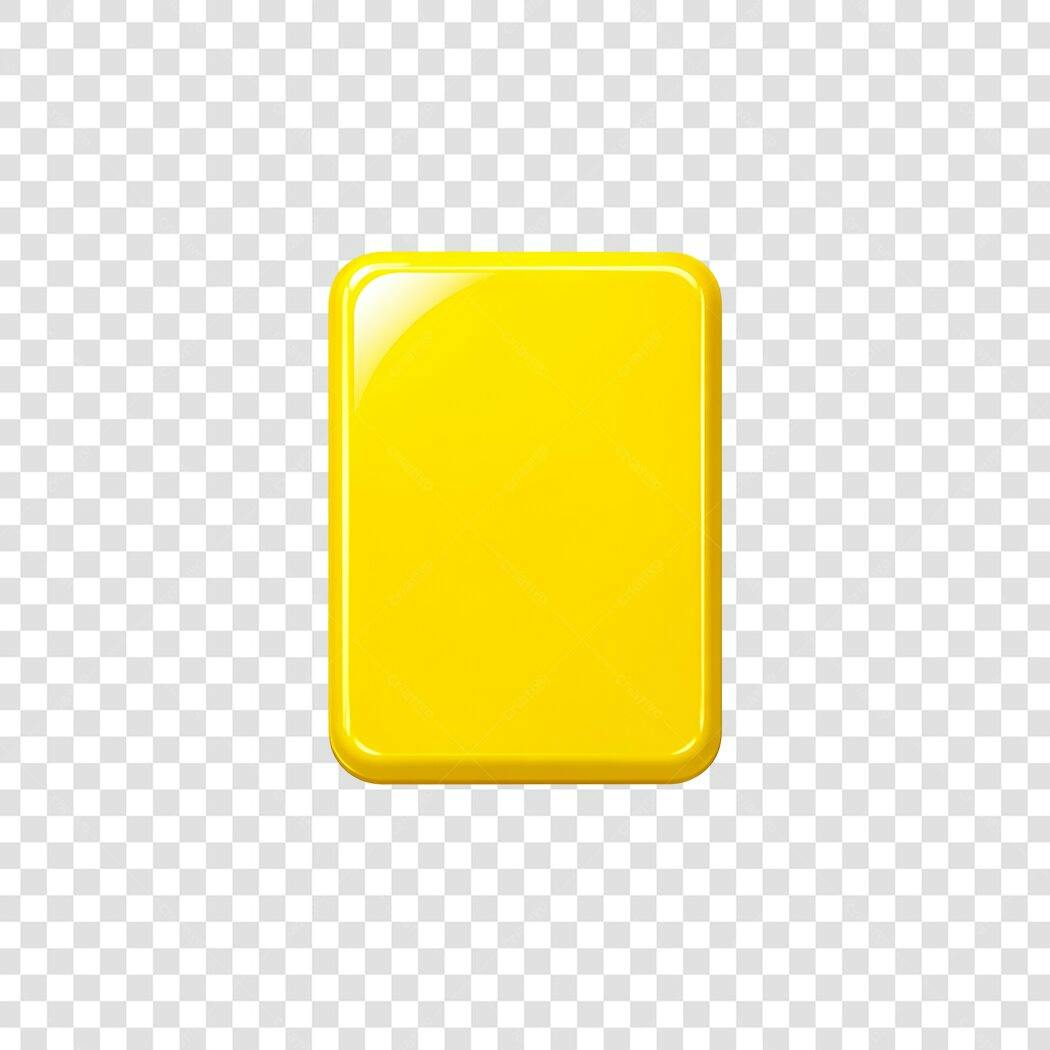 Elemento 3D Cartão Amarelo Brilhante PNG Fundo Transparente