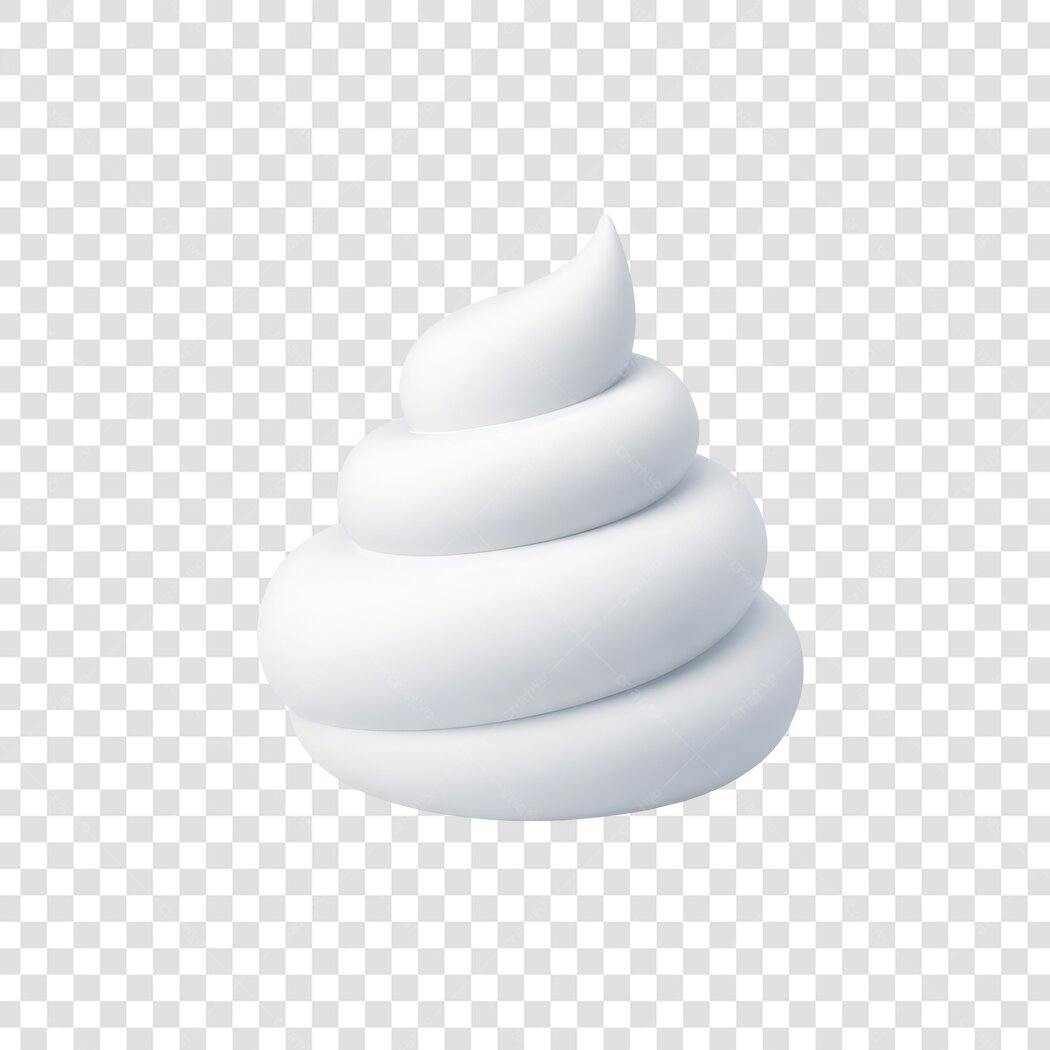Elemento 3D Chantilly Branco Doce PNG Fundo Transparente