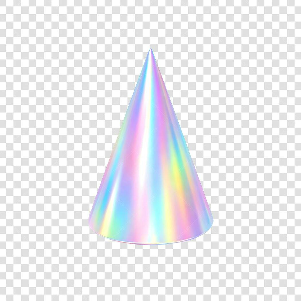 Elemento 3D Chapéu de Festa Holográfico PNG Fundo Transparente