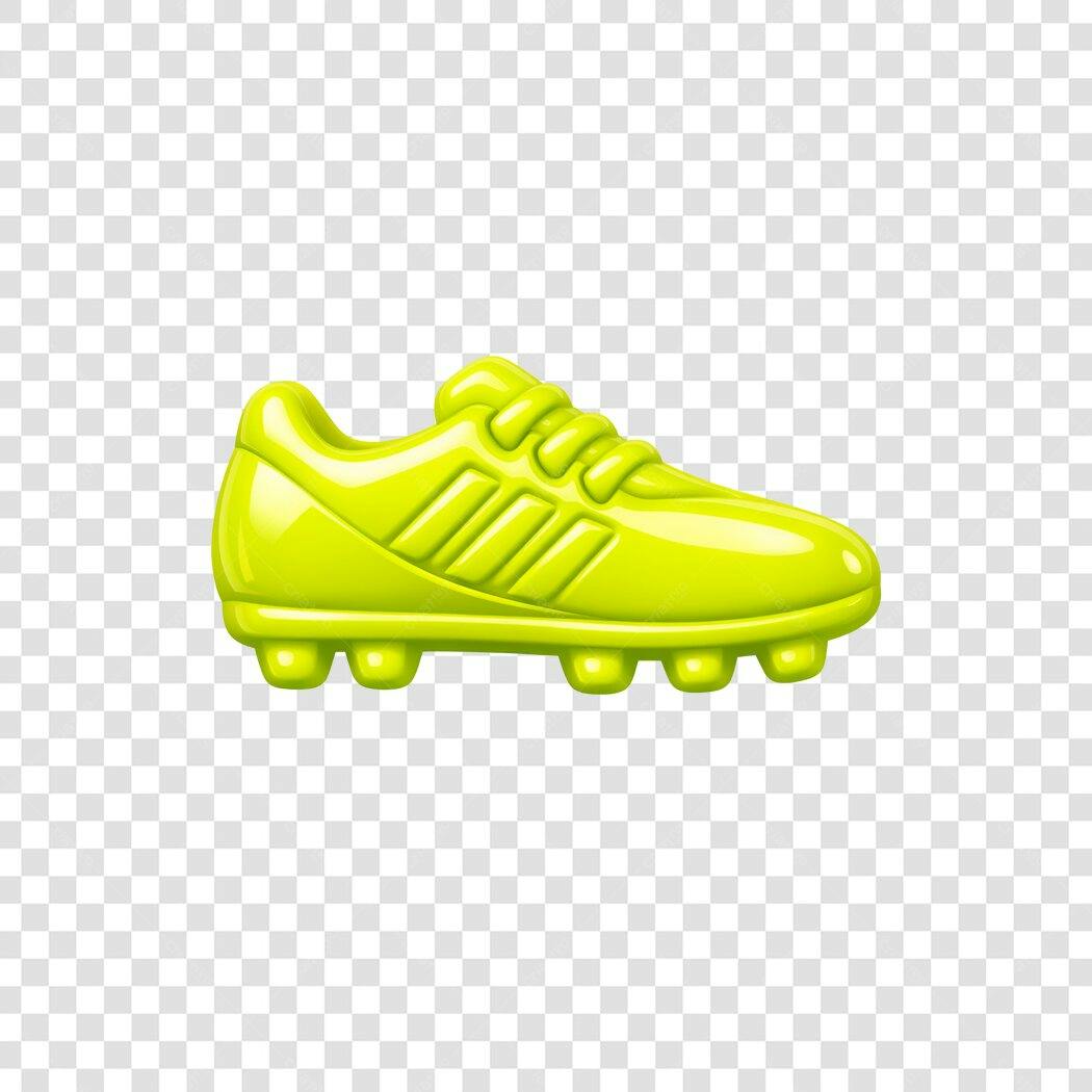 Elemento 3D Chuteira Futebol Amarela PNG Fundo Transparente
