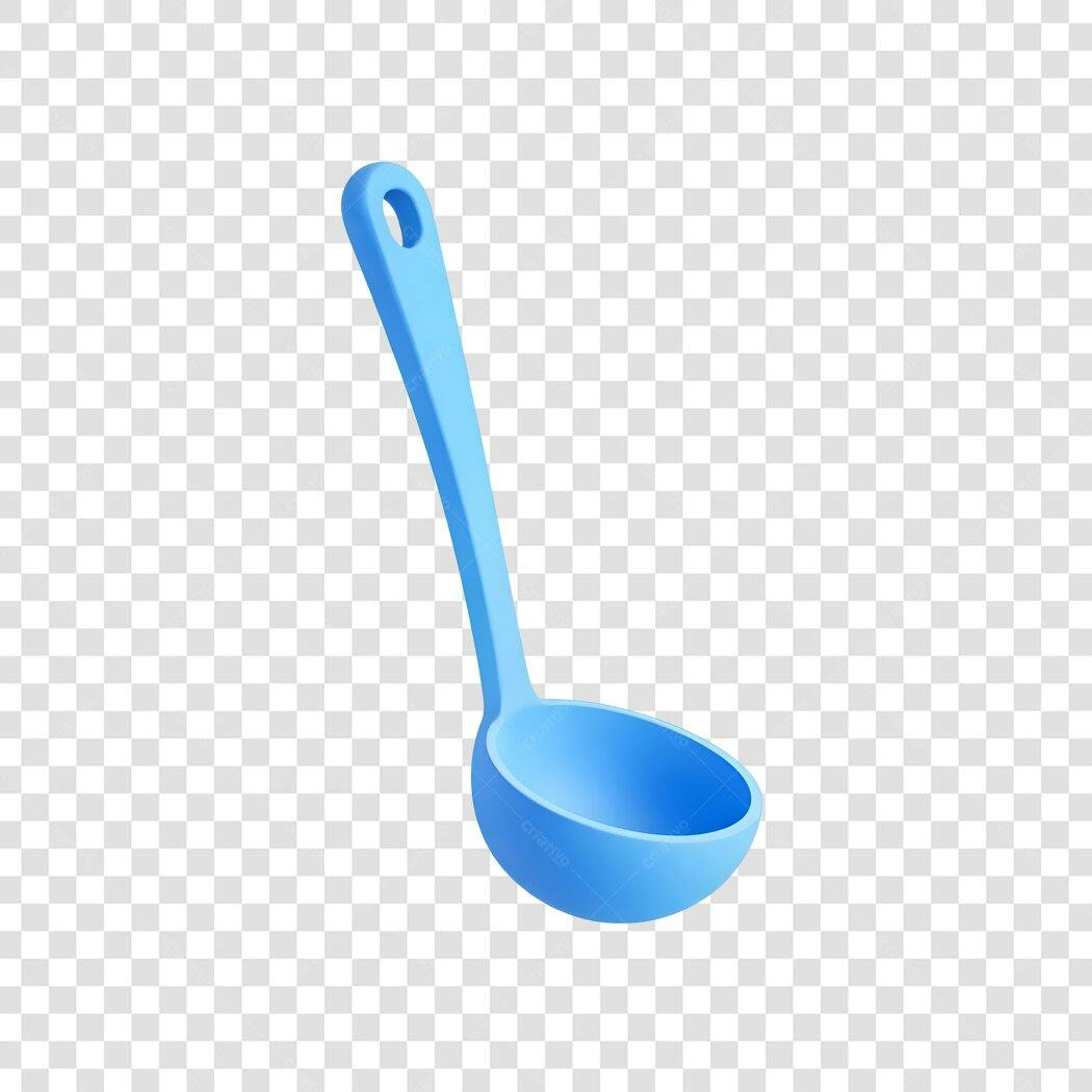 Elemento 3D Concha Azul Utensílio Cozinha PNG Fundo Transparente