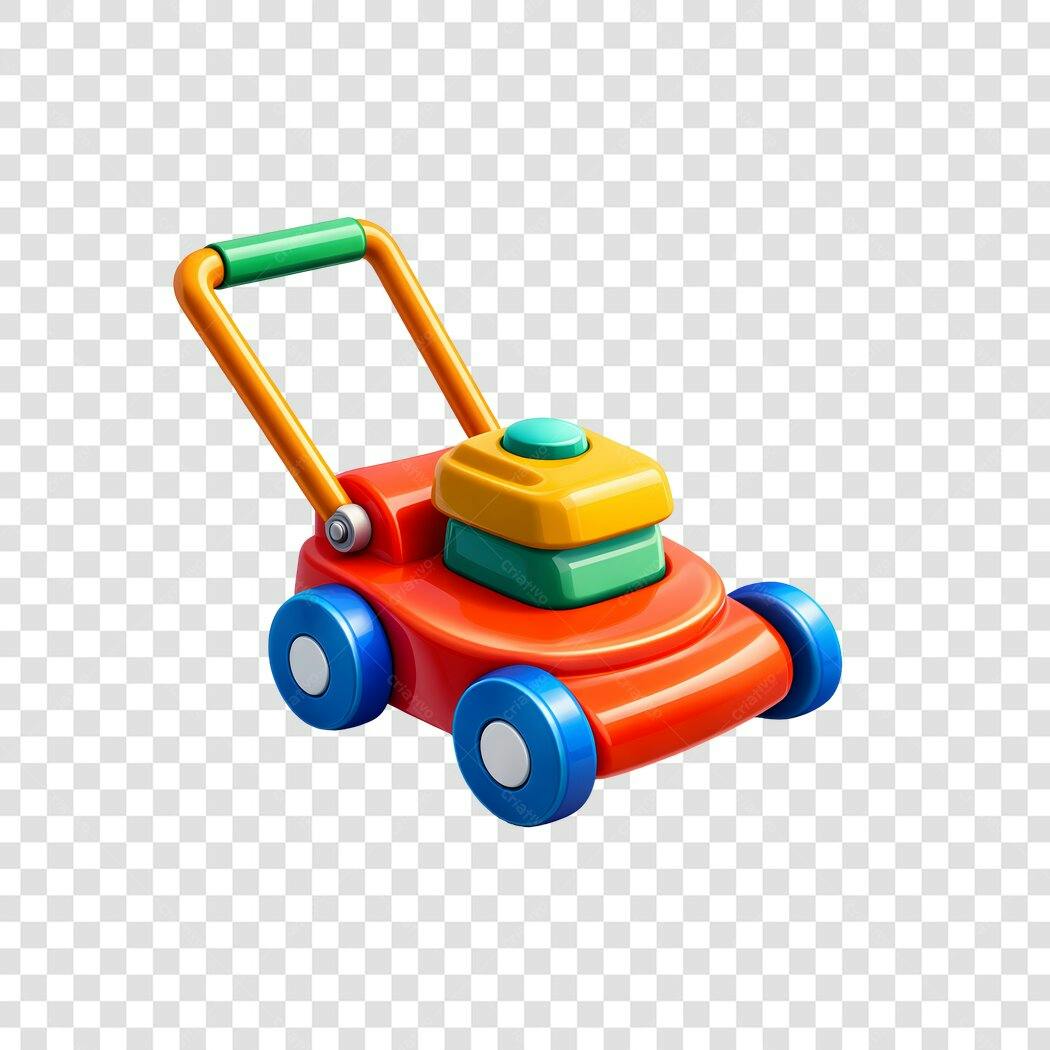 Elemento 3D Cortador de Grama Brinquedo Infantil PNG Fundo Transparente