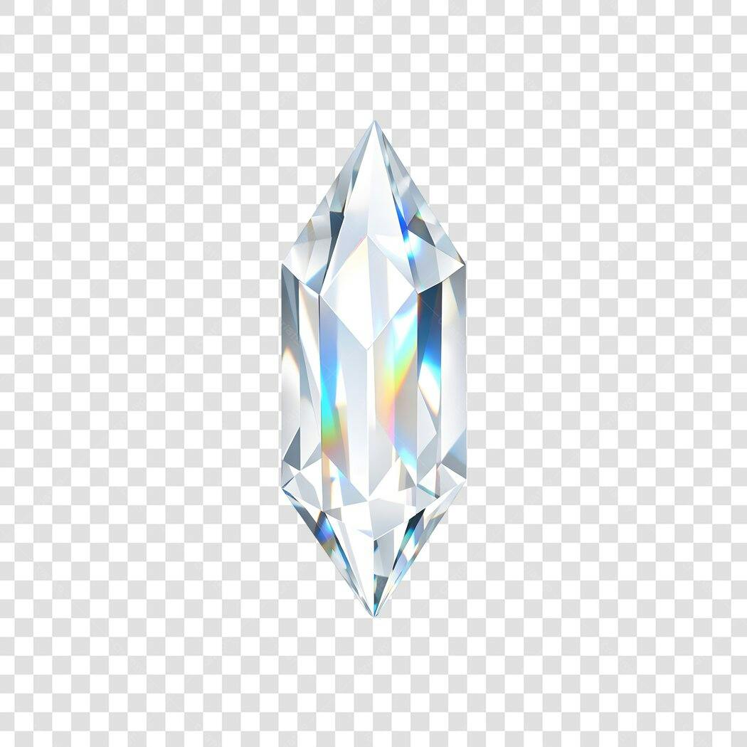 Elemento 3D Cristal Diamante Transparente PNG Fundo Transparente