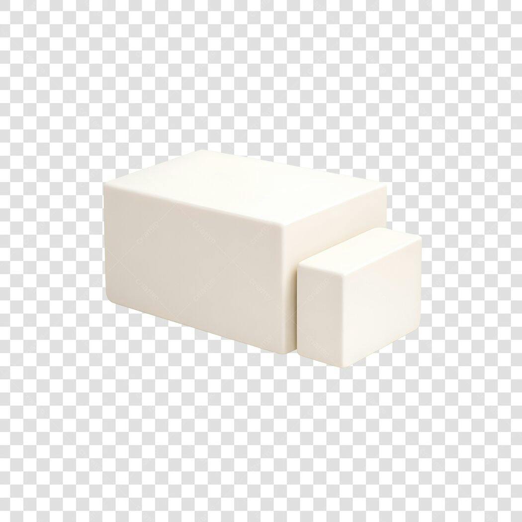 Elemento 3D Cubos Brancos Minimalistas PNG Fundo Transparente