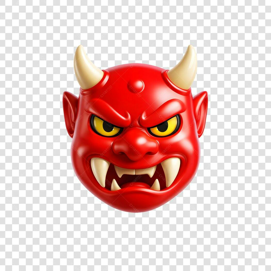 Elemento 3D Diabo Vermelho Halloween 31 Outubro PNG Fundo Transparente
