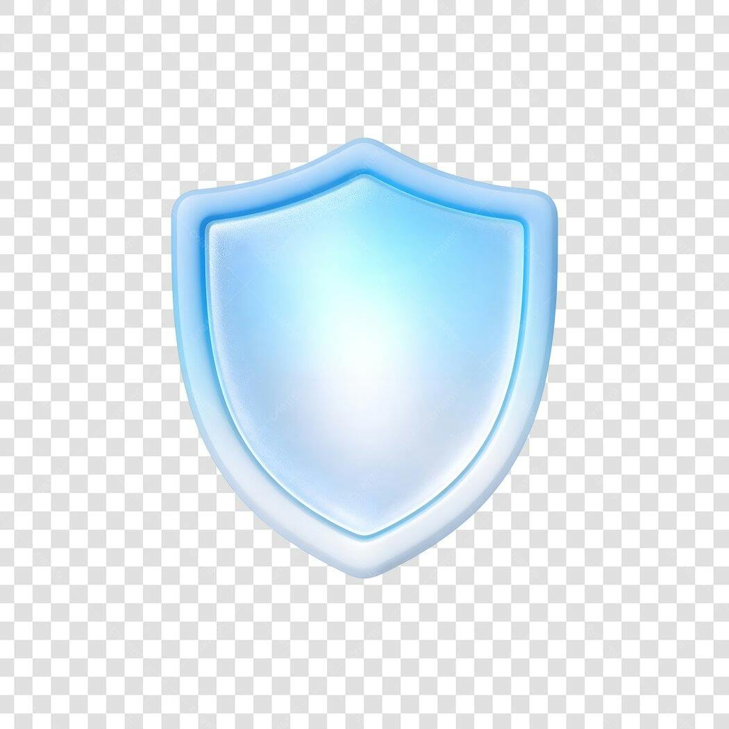 Elemento 3D Escudo Proteção Segurança Azul PNG Fundo Transparente