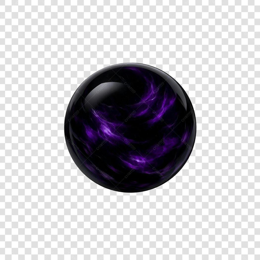 Elemento 3D Esfera Roxa Abstrata PNG Fundo Transparente