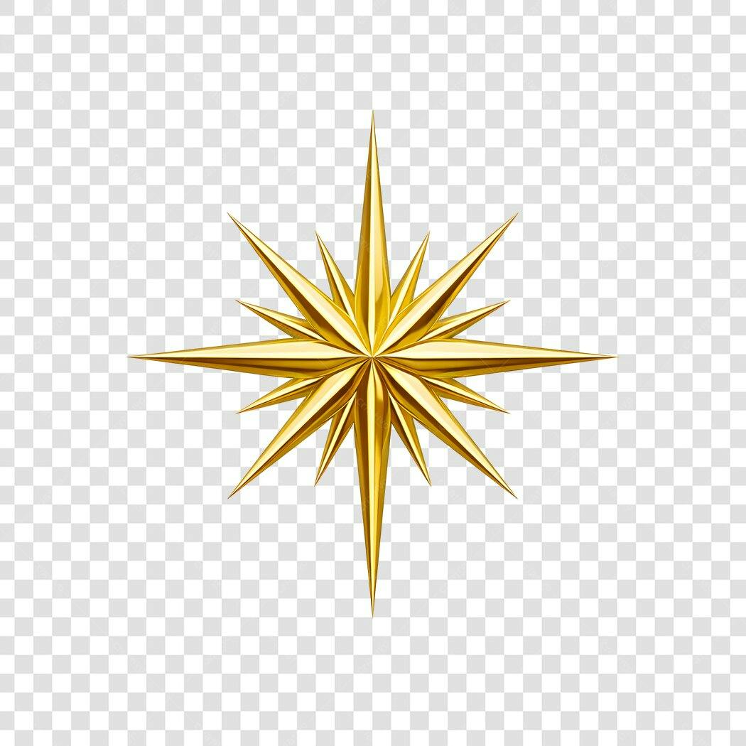Elemento 3D Estrela Dourada Natal 25 Dezembro PNG Fundo Transparente