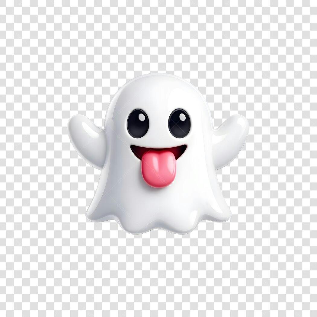Elemento 3D Fantasma Halloween 31 Outubro PNG Fundo Transparente